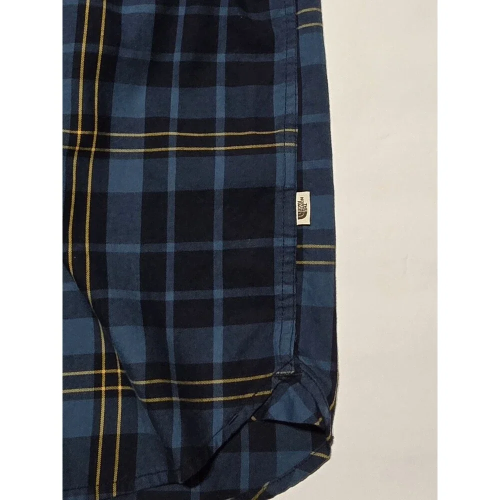 The North Face Men’s Small HAYDEN PASS 2.0 Long Sleeve FLANNEL SHIRT Blue Yellow